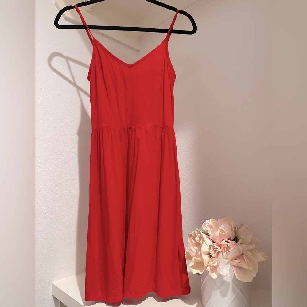H&M Red Adjustable Strap Dress